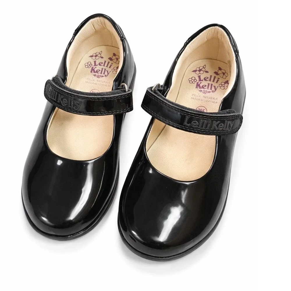 Lelli Kelly Girls Black‎ Patent Mary Jane School Shoes EU 29 US 11 Worn Once